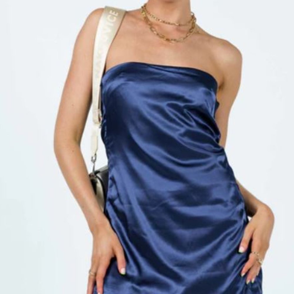 Princess Polly SHAYA STRAPLESS MINI DRESS NAVY